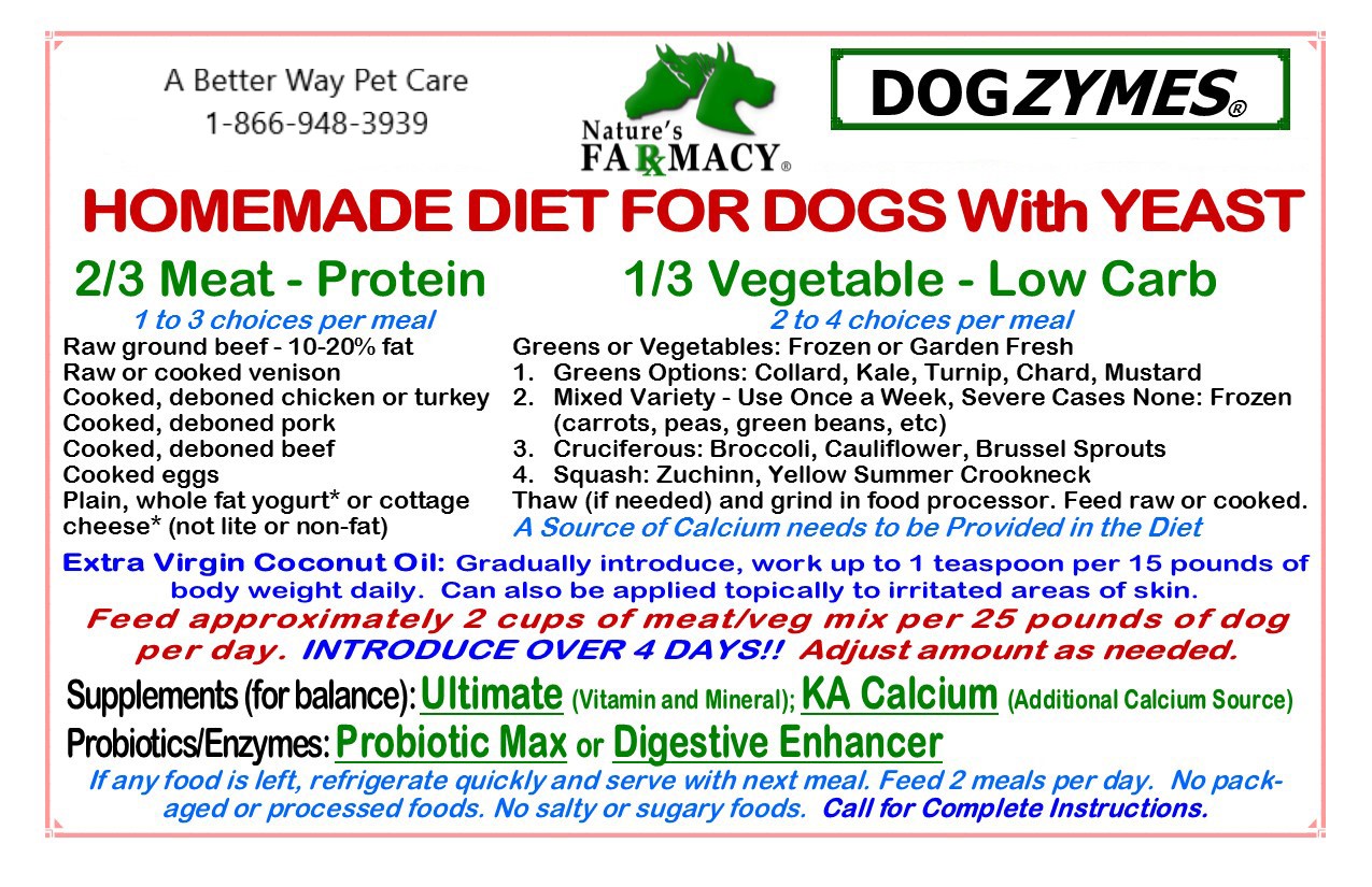 Homemade Diet for dogs with yeast A Better Way Pet Care